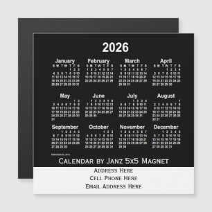 2026 Neon White Business Calendar by Janz
