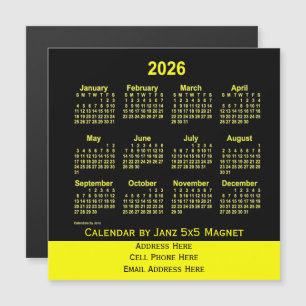 2026 Neon Yellow Business Calendar by Janz