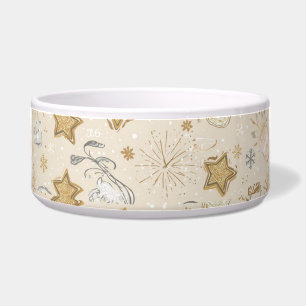 2026 New Year Cat Bowl – Gold Stars & Paw Prints
