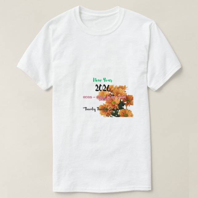 2026 New Year Cosmic Flower Galaxy  T-Shirt (Design Front)