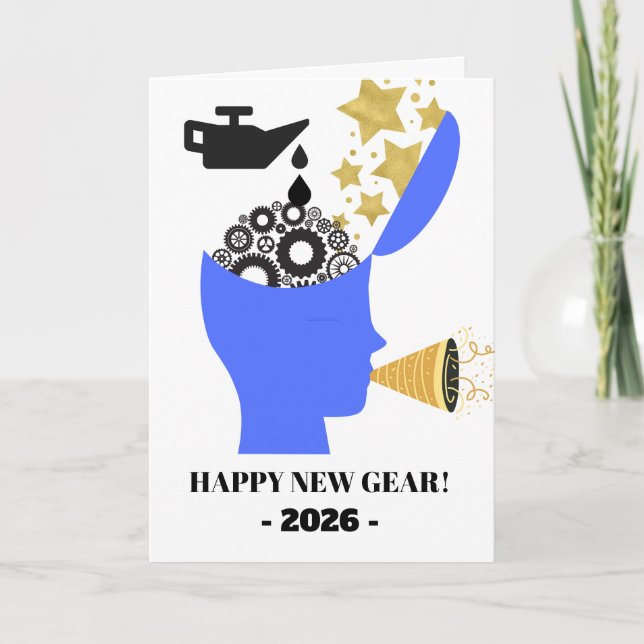 2026 New Year Happy New Gear Resolutions Holiday Card (Front)