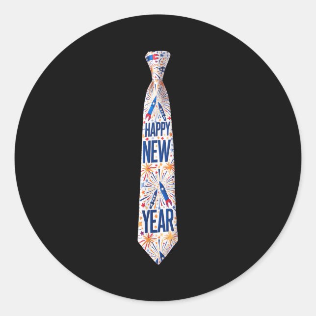 2026 New Year’s Party Fireworks Funny Celebration  Classic Round Sticker (Front)