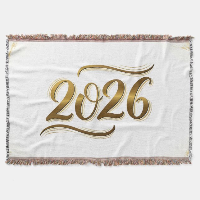 2026 New Year Throw Blanket (Front)