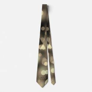 2026 new year with golden bubbles tie