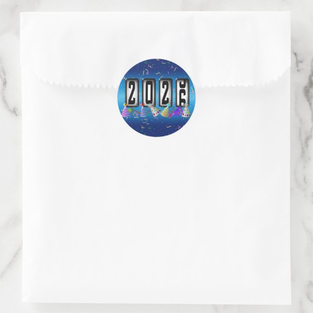 2026 New Years Odometer Classic Round Sticker (Bag)