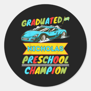 2026 Nicholas Personalised Last Day Of Preschool G Classic Round Sticker
