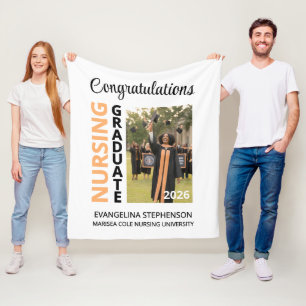 2026 Nursing Graduate Nurse Grad Photo Fleece Blanket