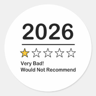 2026 one star rating very bad year classic round sticker