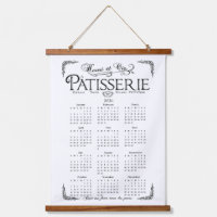 2026 Patisserie wall Calendar, Black and white