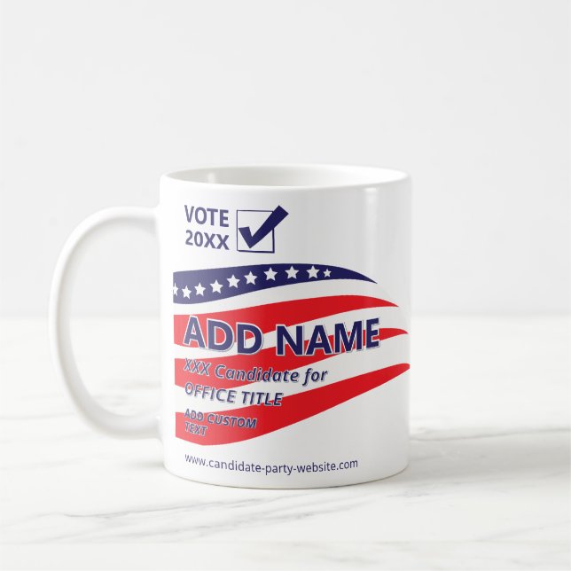 2026 Patriotic Political Campaign Candidate Custom Coffee Mug (Left)
