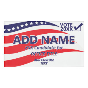 2026 Patriotic Political Campaign Candidate Custom Name Tag