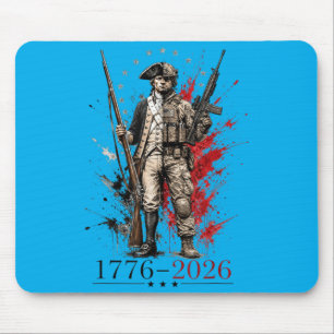 2026 Patriotic Soldier 250th Anniversary 4th July Mouse Pad