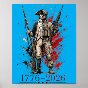 2026 Patriotic Soldier 250th Anniversary 4th July Poster