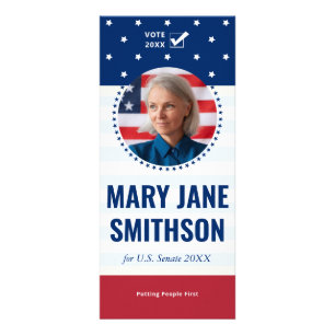 2026 Patriotic US Flag Political Candidate Campaig Rack Card