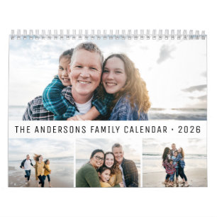 2026 Personalised Family Simple Minimalist  Calendar