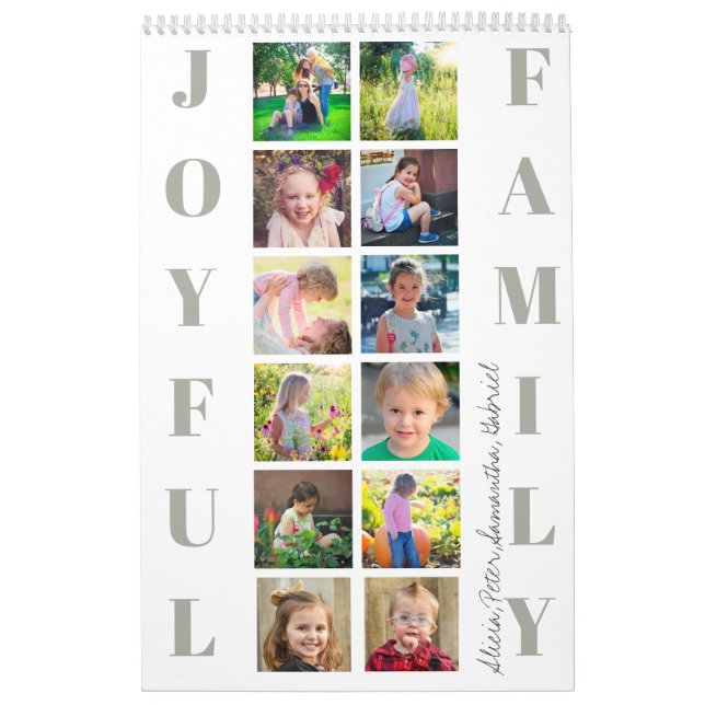 2026 photo collage family simple create your own calendar (Cover)