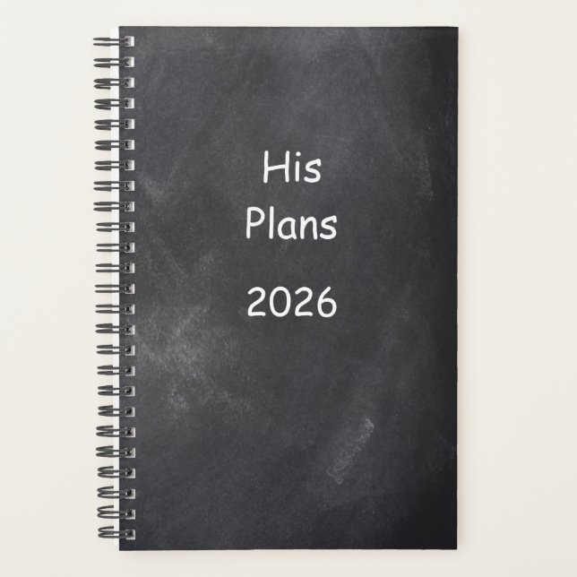 2026 Planner For Men Plans Chalkboard Style (Front)