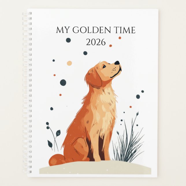 2026 Planner | Gift For Golden Retriever Lovers (Front)