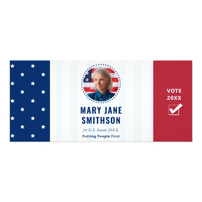 2026 Political Flag Nonpartisan Candidate Campaign Rack Card (Front)