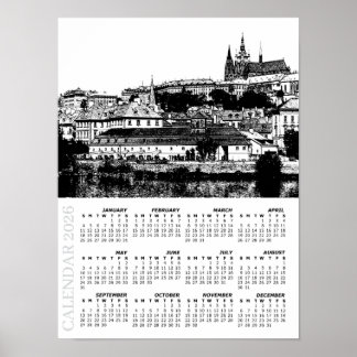 2026 Prague Calendar, Prague Castle, Czechia Poster