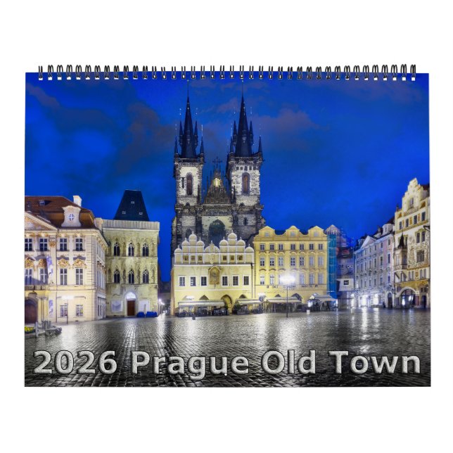 2026 Prague Old Town at Night Calendar (Cover)