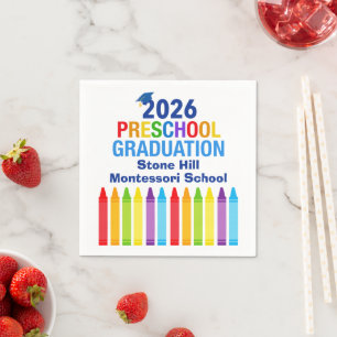 2026 Preschool Graduation Custom School Party Napkin