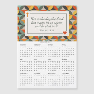 2026 Psalm 118:24 Retro Circles Magnetic Calendar