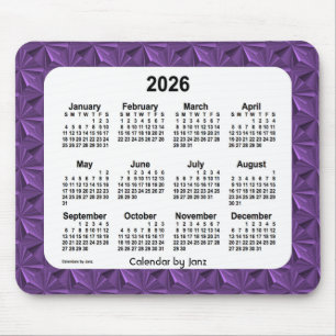 2026 Purple Diamonds Calendar by Janz Mouse Pad