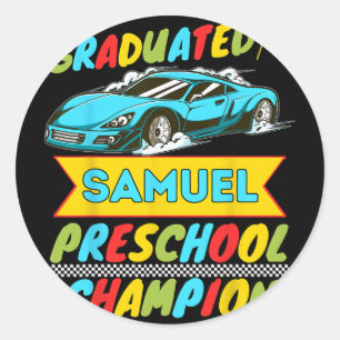 2026 Samuel Personalised Last Day Of Preschool Gra Classic Round Sticker