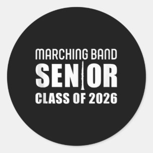2026 Senior Clarinet Player Cl Of 2026 Marching Ba Classic Round Sticker