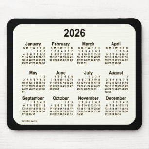 2026 Sepia on Black Calendar by Janz Two Tone Mouse Pad