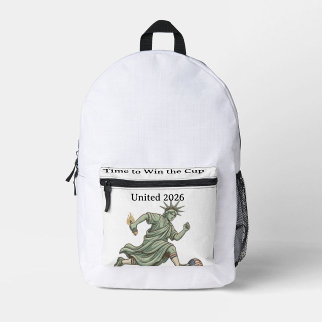2026 Soccer Fan Backpack: Lady Liberty Warming Up  Printed Backpack (Front)
