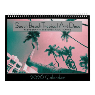 2026 South Beach Tropical Art Deco Calendar