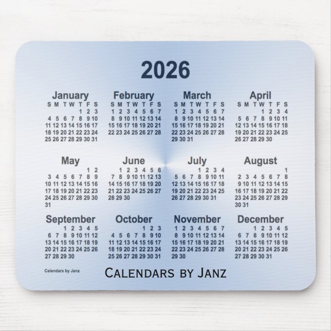 2026 Steel Blue Calendar by Janz Mouse Pad (Front)