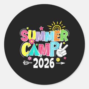 2026 Summer Camp 2026 Summer Vacation Matching Classic Round Sticker