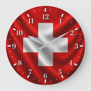 2026 Swiss flag watch Large Clock