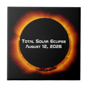 2026 Total Solar Eclipse Ceramic Tile