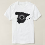 2026 Total Solar Eclipse Spain Country T-Shirt<br><div class="desc">Celebrate the 2026 total solar eclipse in Spain with this front/back path of totality t-shirt.</div>