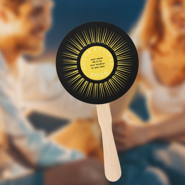 2026 Total solar eclipse your text personalized Hand Fan (Creator Uploaded)