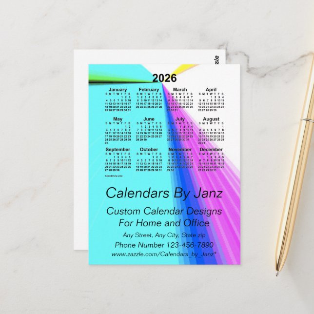 2026 Vanishing Point Business Calendar by Janz Postcard (Front/Back In Situ)