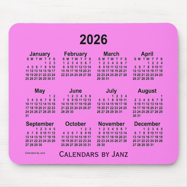 2026 Violet Calendar by Janz Mouse Pad (Front)