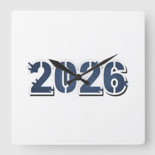2026 WALL CLOCK 10.75", SQUARE ACRYLIC