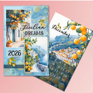2026 watercolor floral Travel Dreams Calendar