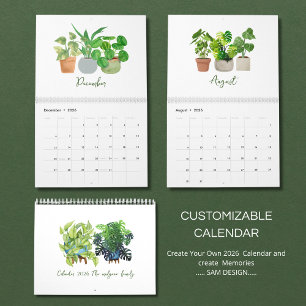 2026 Watercolor Succulent & Leaf Calendar Botani