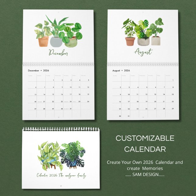 2026 Watercolor Succulent & Leaf Calendar | Botani (Creator Uploaded)