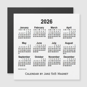 2026 White Calendar by Janz 5x5 Magnet