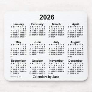 2026 White Calendar by Janz Mouse Pad