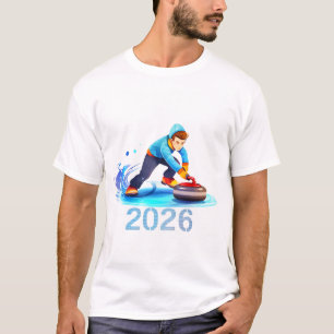 2026 Winter Curling Sport Illustration T-Shirt