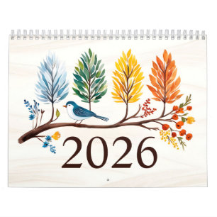 2026 year calendar with birds Calendar