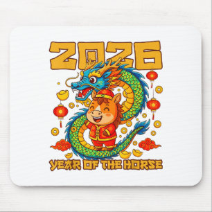 2026 Year Horse Dragon Happy Chinese New Year  Mouse Pad